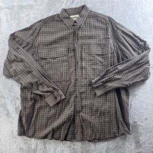 Gander Mtn Plaid Button Down Shirt Mens 2XL Outdoor Utility Casual Long Sleeve